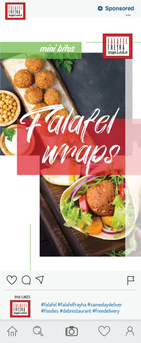 falafel frayha restaurant social media designs instagram stories