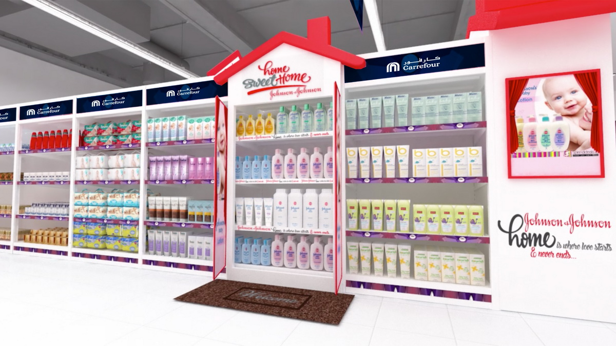 johnson and johnson cross promotion with BIC for back to school category branding in carrefour