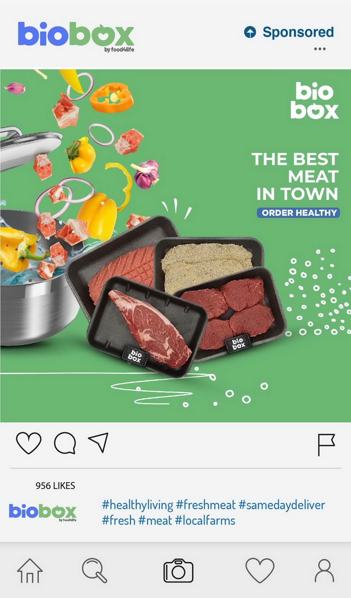 meat or chicken best in dubai with biobox social media healthy ads