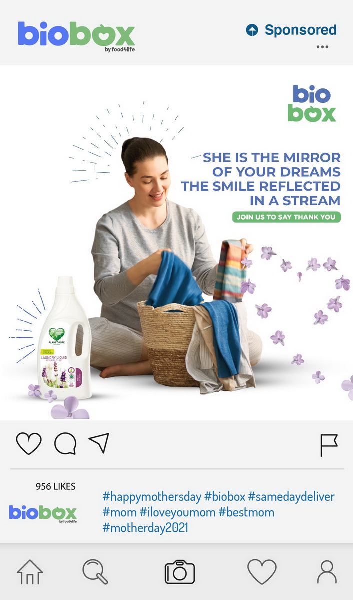 laundry commercial social media designs say thank you to mom with biobox