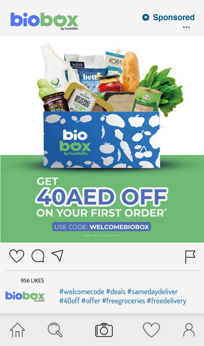 50AED off discount biobox social media designs