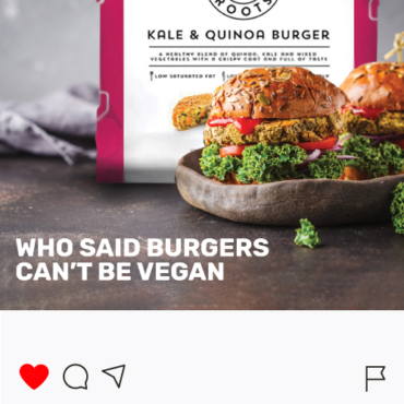 qualityfood social media designs kale and quinoa burger vegan